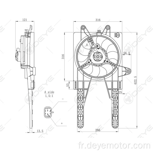 Nouveauté Radiateur ventilateur de refroidissement pour FIAT PUNTO